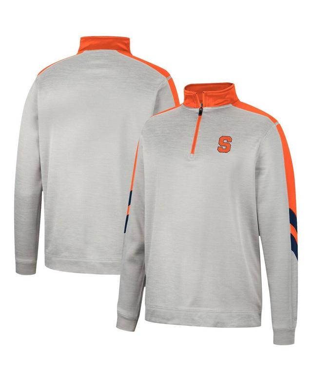 Mens Colosseum Gray/Orange Syracuse Orange Bushwood Fleece Quarter-Zip Jacket Product Image