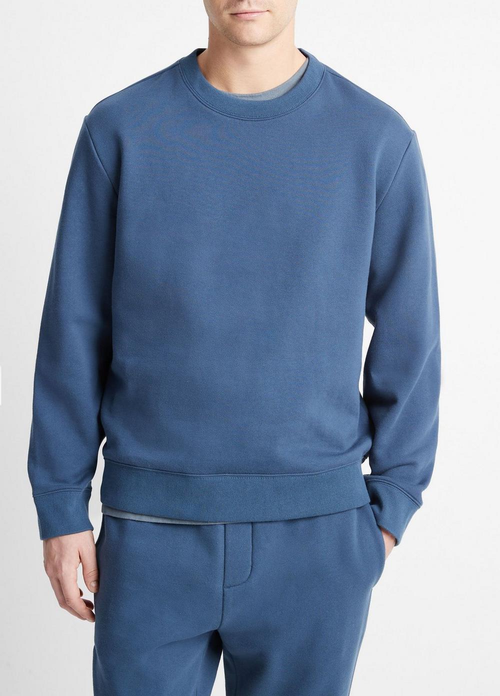 Mens Lightweight Fleece Crew Neck Pullover, Deep Indigo, Size XS Vince Product Image