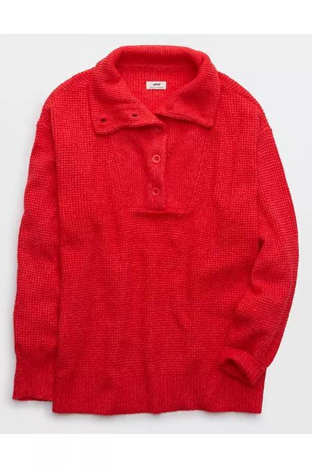 Aerie CozyUp Waffle Button Sweater Women's Product Image