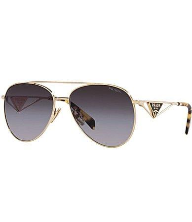 Prada 58mm Gradient Pilot Sunglasses Product Image