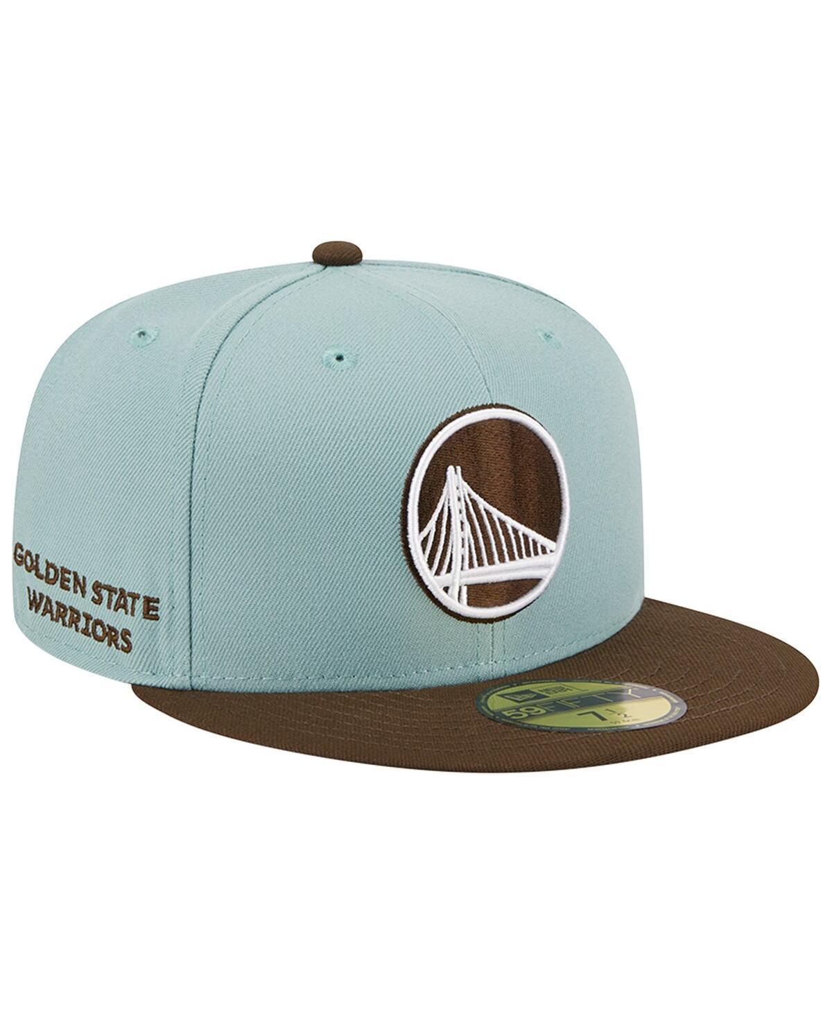 Mens New Era Blue/Brown Golden State Warriors Two-Tone 59FIFTY Fitted Hat Product Image