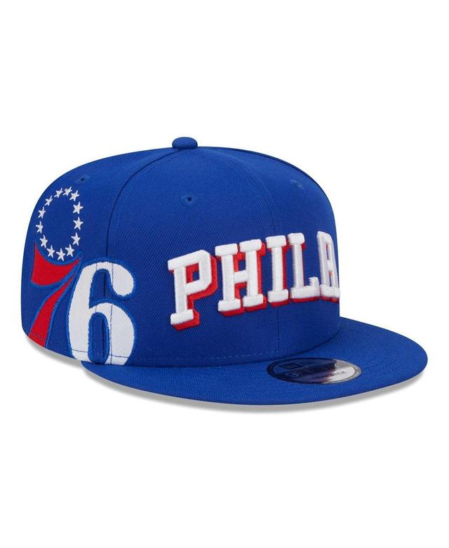 Mens New Era Royal Philadelphia 76ers Side Logo 9FIFTY Snapback Hat Product Image