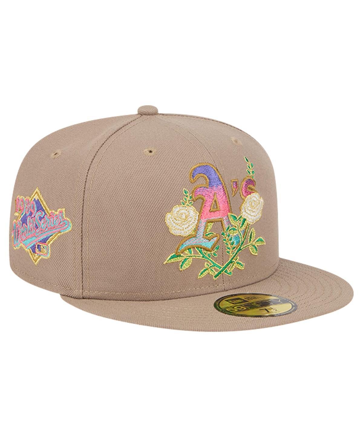 New Era Mens Khaki Oakland Athletics Rose Garden 59FIFTY Fitted Hat Product Image