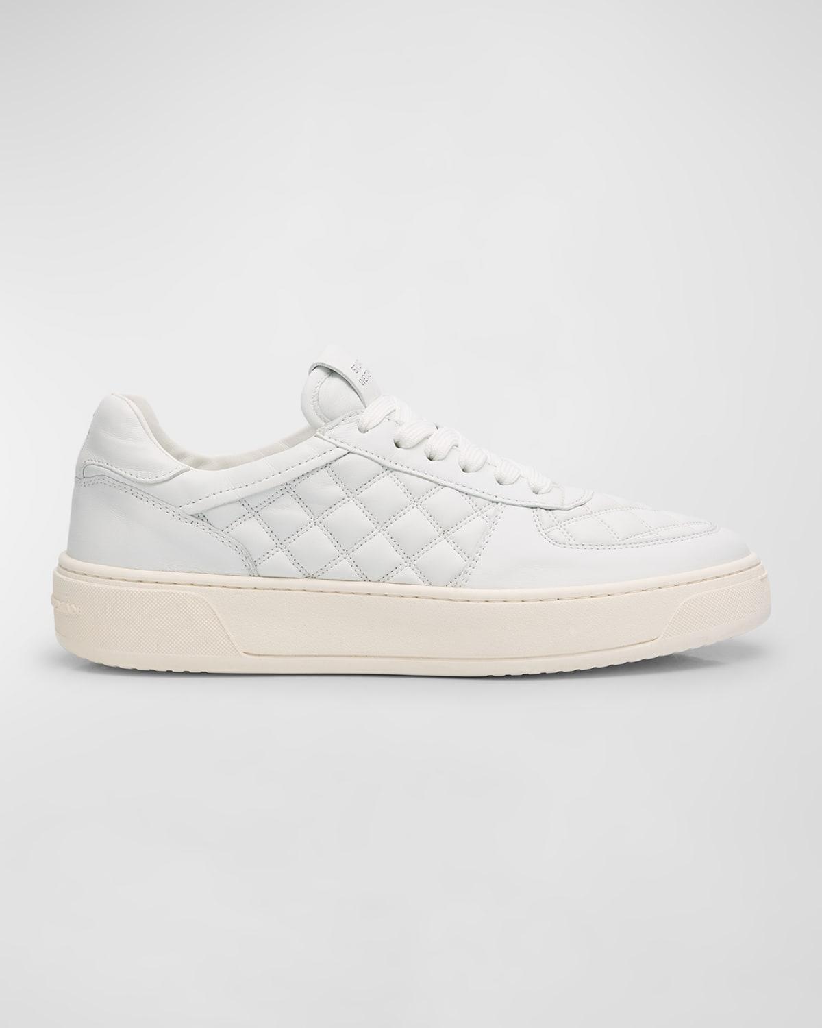 Courtside Quilted Leather Low-top Sneakers In White Product Image