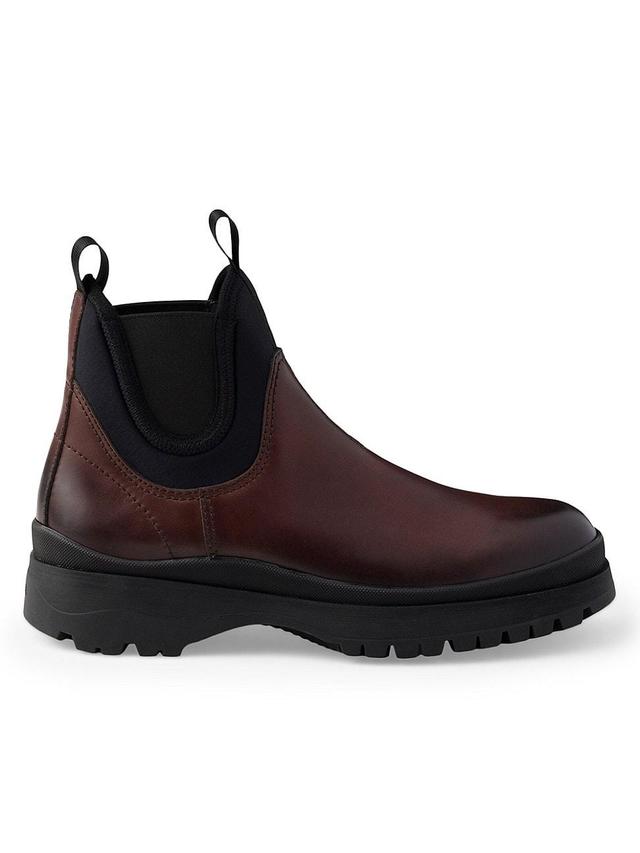 Mens Leather and Stretch Fabric Chelsea Boots Product Image