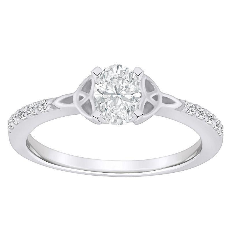 Alyson Layne 14k Gold 1/2 Carat T.W. Diamond Oval Engagement Ring, Womens White Product Image