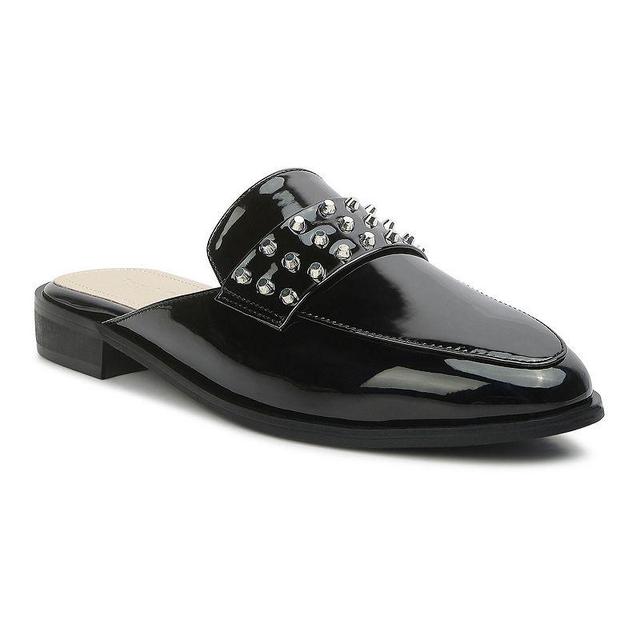 Womens Rag & Co YASHTA Patent Studded Womens Flat Mules Product Image