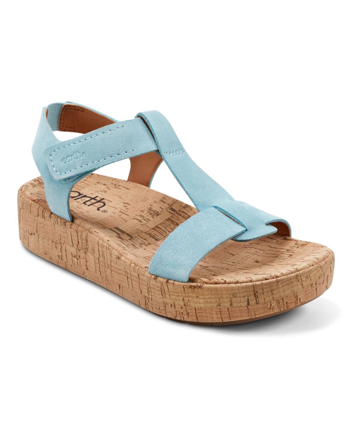 Earth Womens Shari T-Strap Platform Casual Wedge Sandals Product Image