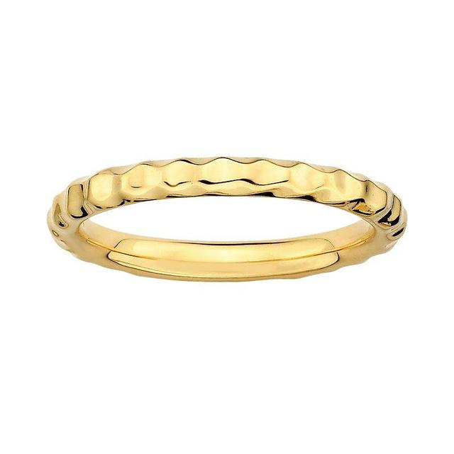 Stacks & Stones 18k Gold Over Silver Hammered Stack Ring, Womens Product Image