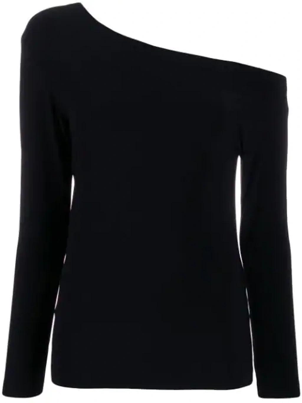 NORMA KAMALI Off-the-shoulder Jersey Long-sleeved Top In Black product image