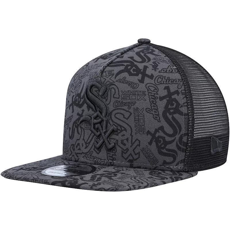 Mens New Era Chicago White Sox Repeat A-Frame 9FIFTY Trucker Snapback Hat Product Image