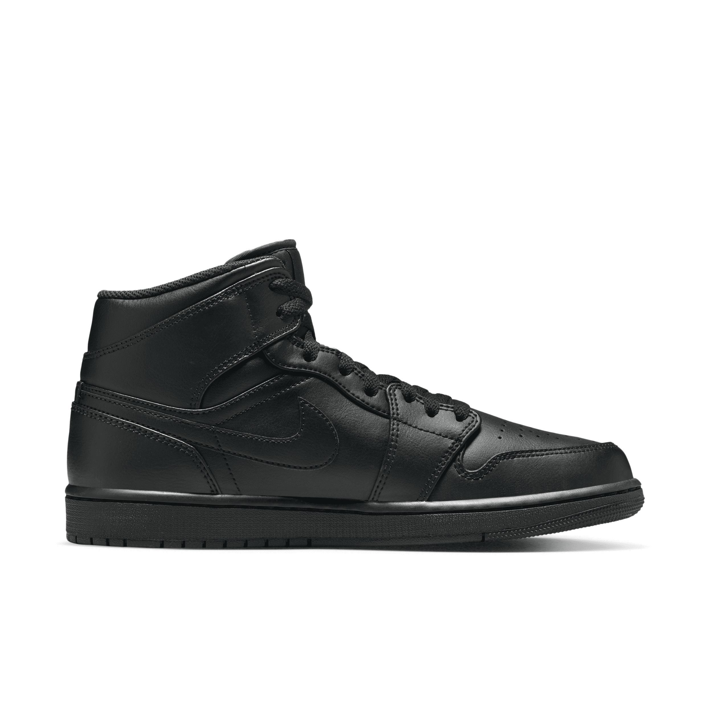 Jordan Mens Jordan AJ 1 Mid - Mens Basketball Shoes Black/Black/Black Product Image