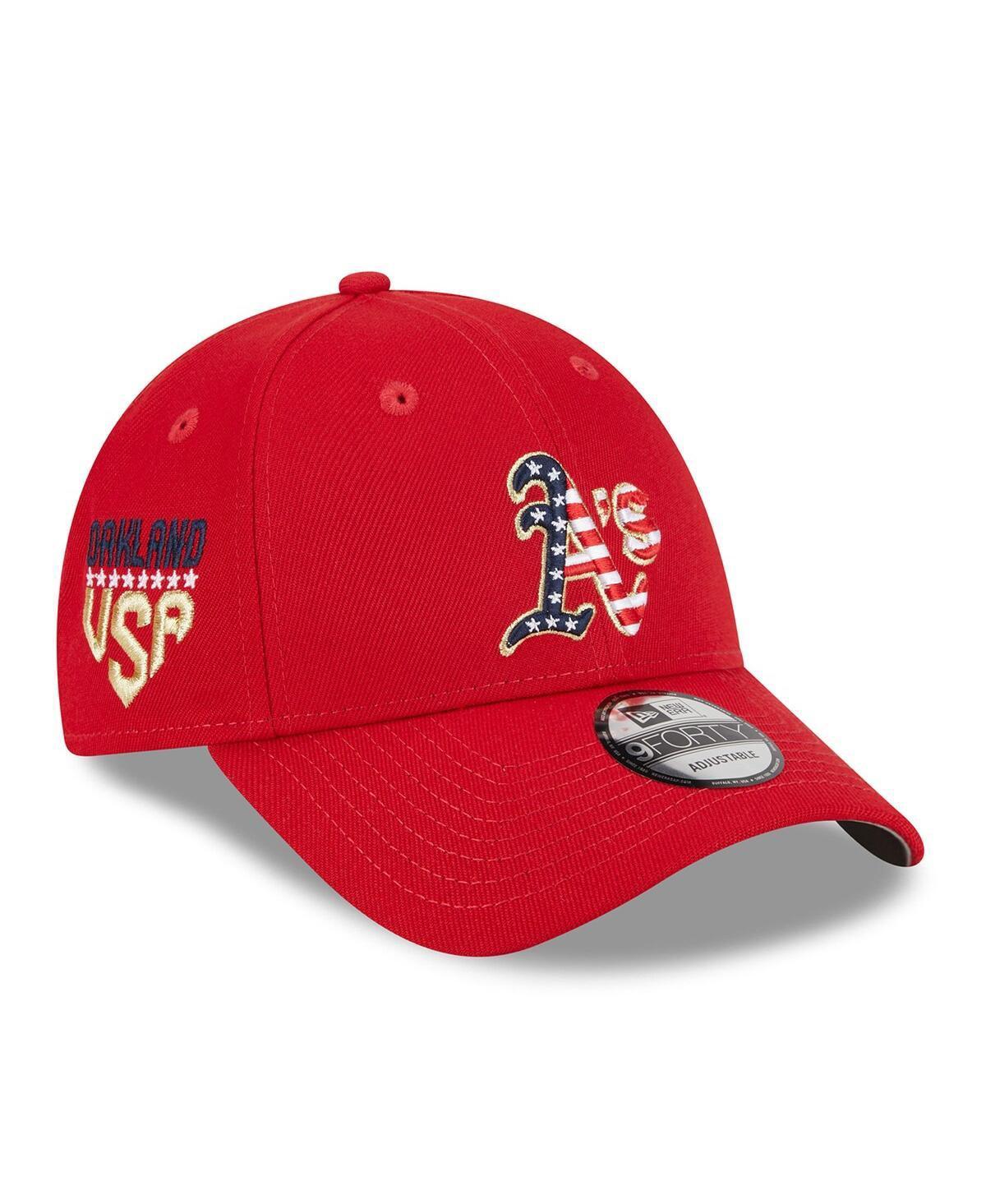 Mens New Era Red Oakland Athletics 2023 Fourth of July 9FORTY Adjustable Hat Product Image