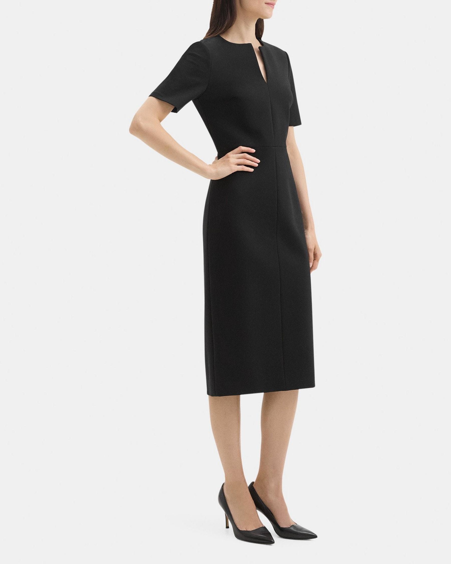 Midi Sheath Dress in Stretch Knit Ponte Product Image