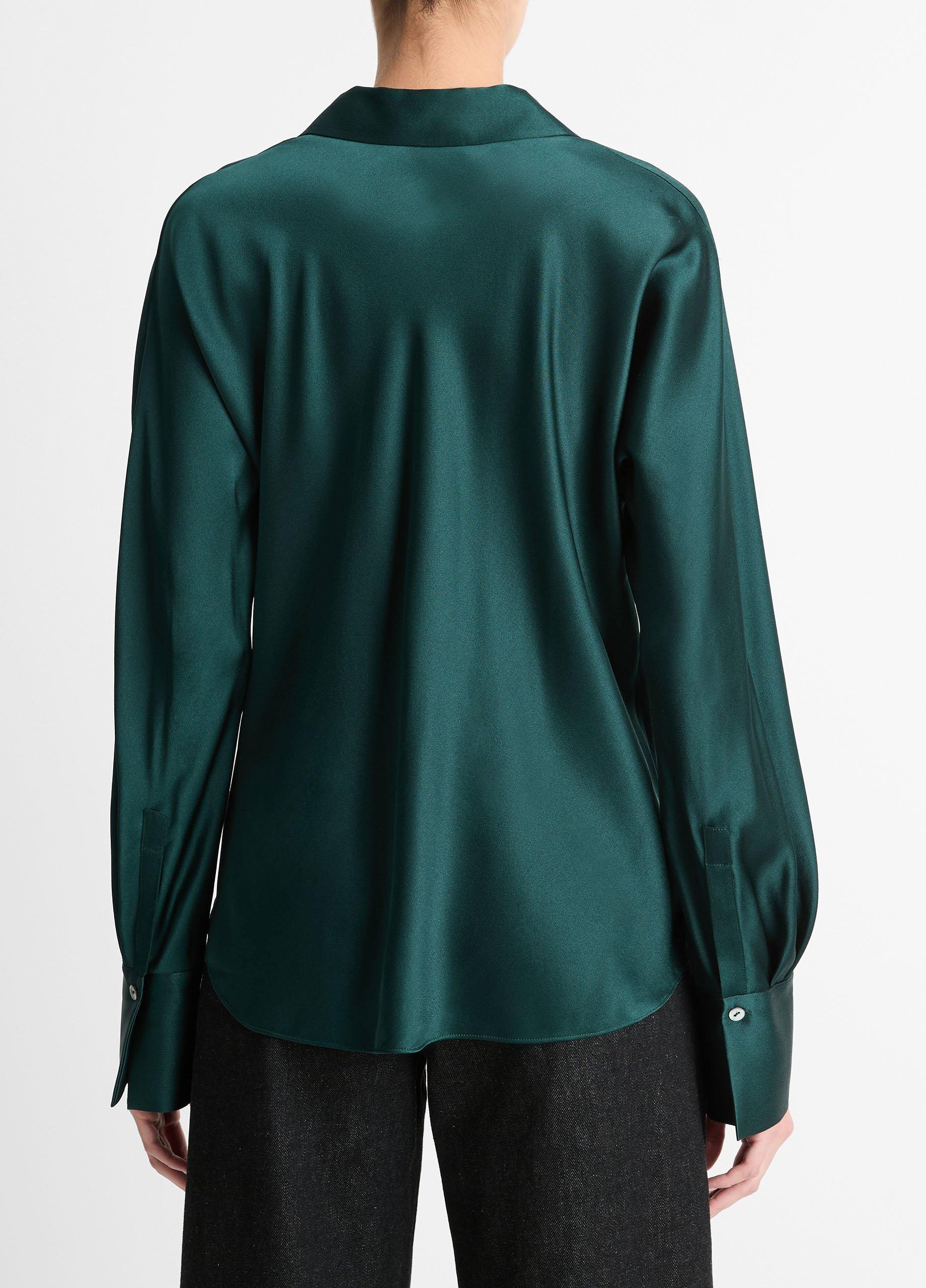 Silk Bias Long-Sleeve Blouse Product Image