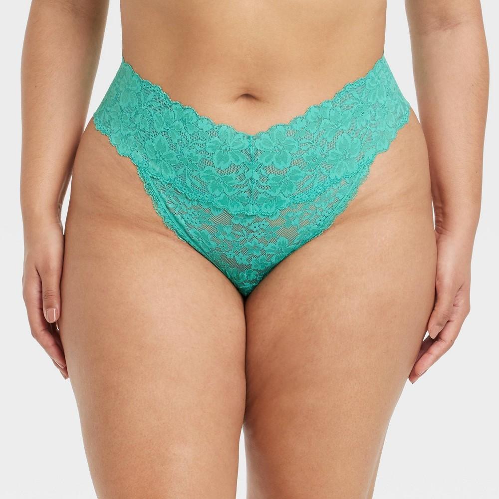 Womens Allover Lace Thong - Auden Jade 4X Product Image