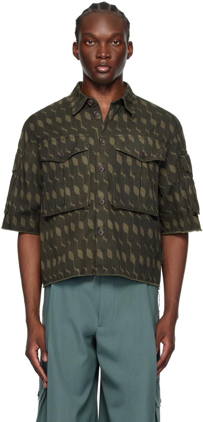 Khaki Printed Shirt In 802 Grey Product Image