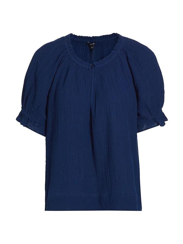 Womens Bonnie Cotton Puff-Sleeve Blouse Product Image