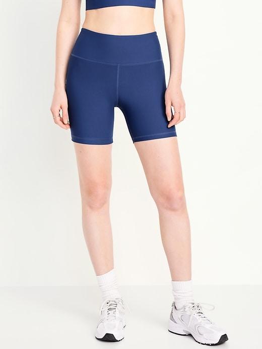 High-Waisted PowerSoft Biker Shorts -- 6-inch inseam Product Image