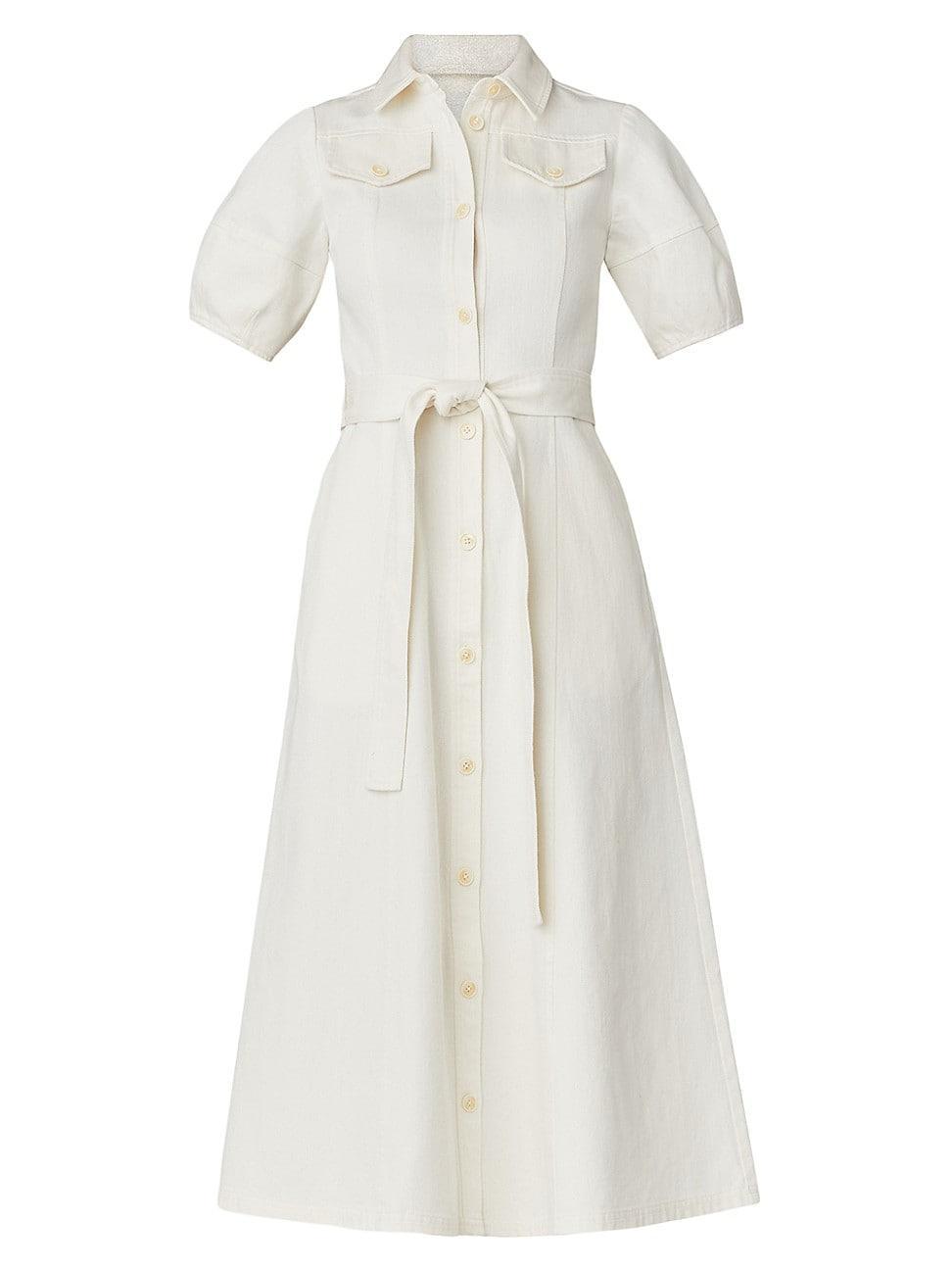 Womens Mara Puff-Sleeve Belted Shirtdress Product Image