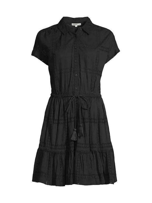 Sarah Cotton Tie-Waist Short-Sleeve Shirtdress Product Image