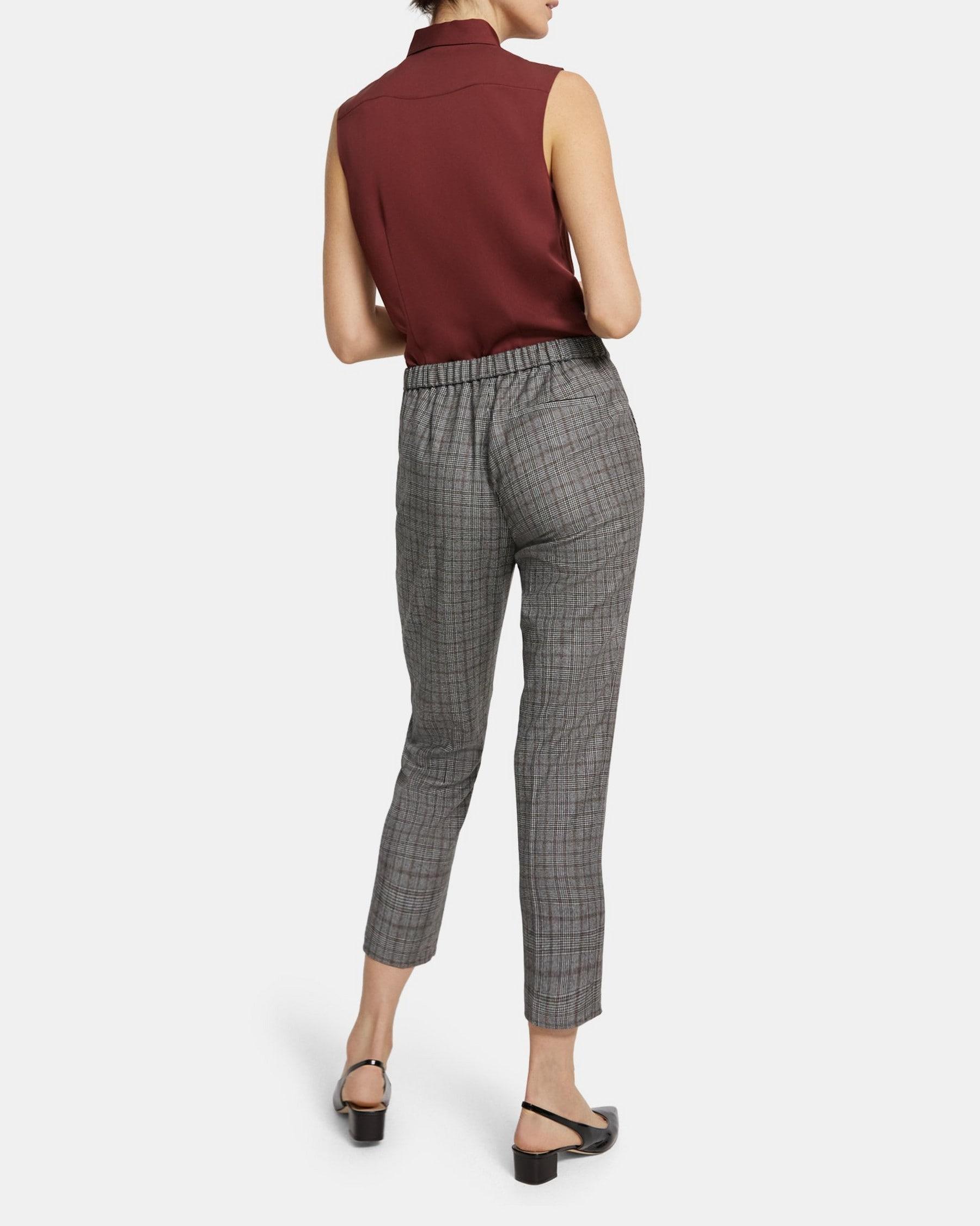 Slim Cropped Pull-On Pant in Wool Flannel Product Image