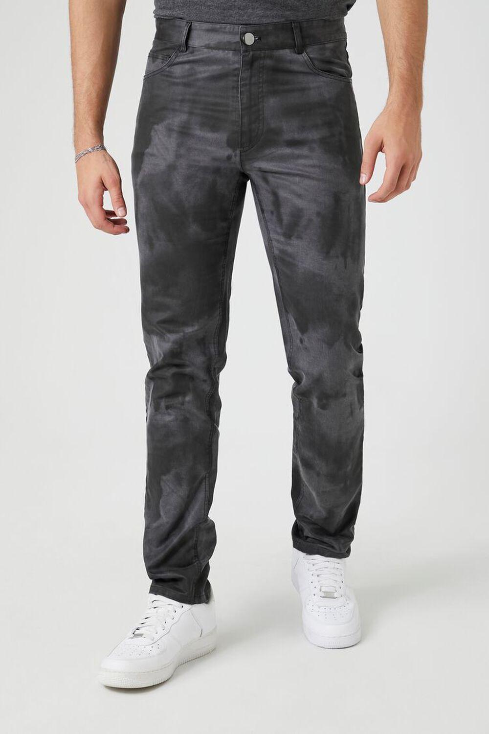 Slim-Fit Twill Tie Dye Pants | Forever 21 Product Image