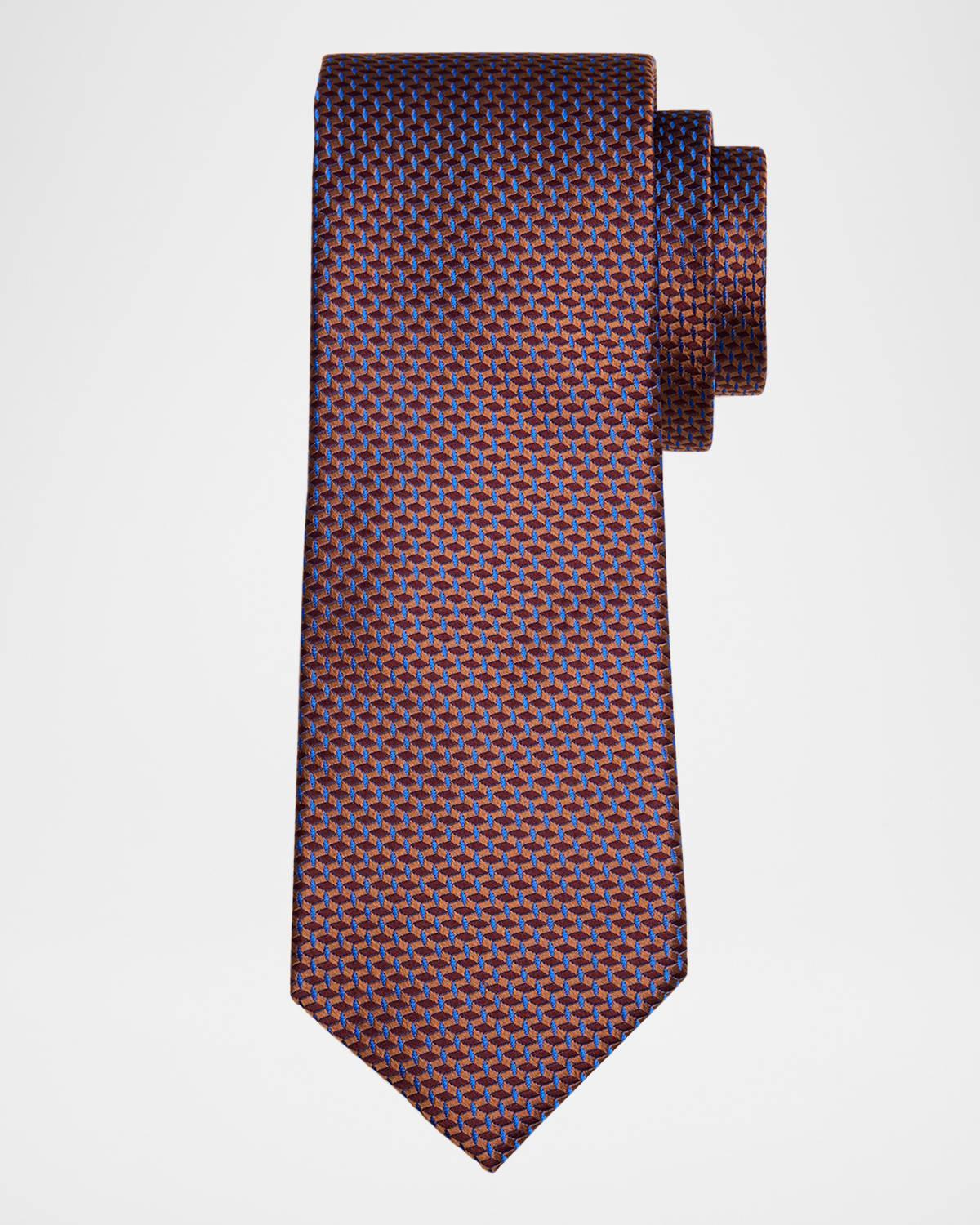 Men's Woven Diamond Silk Tie Product Image