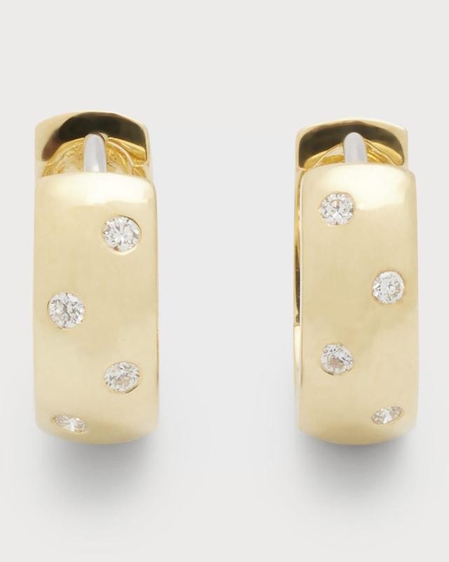 Roberto Coin Diamond Hoop Earrings Product Image