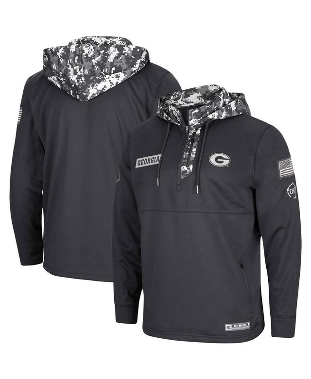 Mens Colosseum Charcoal Georgia Bulldogs OHT Military Appreciation Digital Camo Quarter-Zip Hoodie Product Image