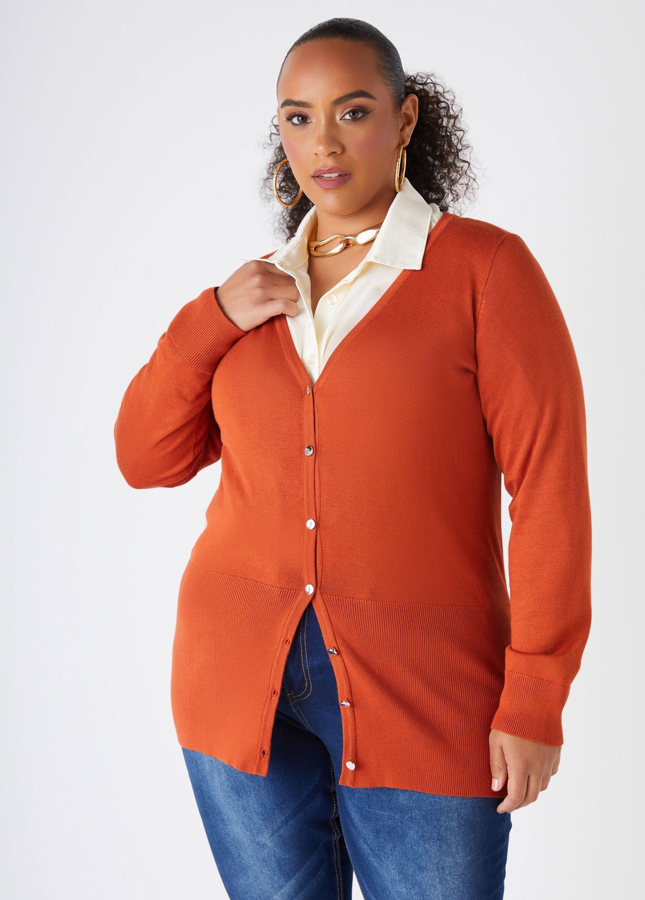 Plus Size Button Front Cardigan Ashley Stewart product image