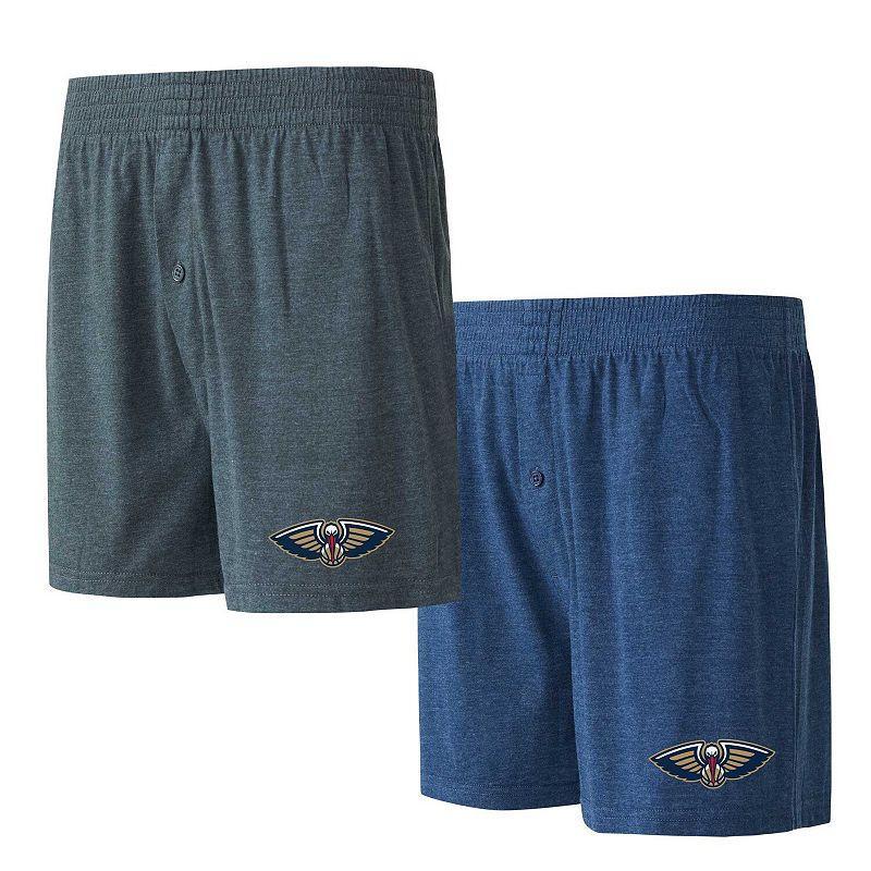 Mens Concepts Sport /Charcoal New Orleans Pelicans Two-Pack Jersey-Knit Boxer Set Blue Product Image