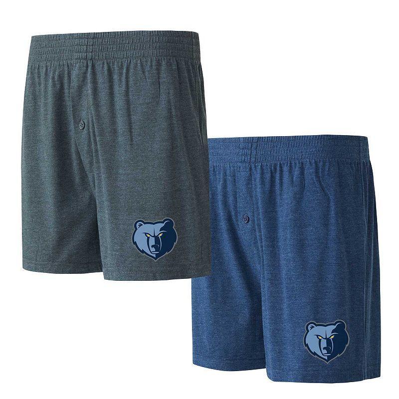 Mens Concepts Sport Navy/Charcoal Memphis Grizzlies Two-Pack Jersey-Knit Boxer Set Grz Blue Product Image