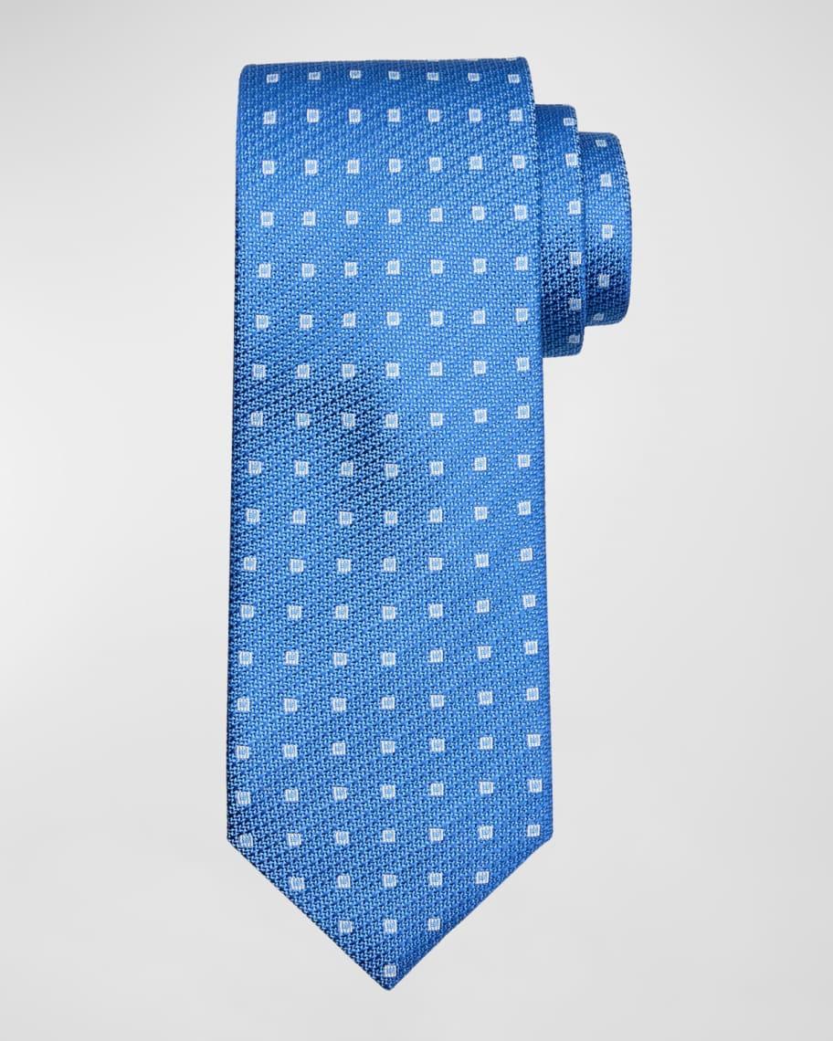 Mens Silk Jacquard Micro-Box Tie Product Image