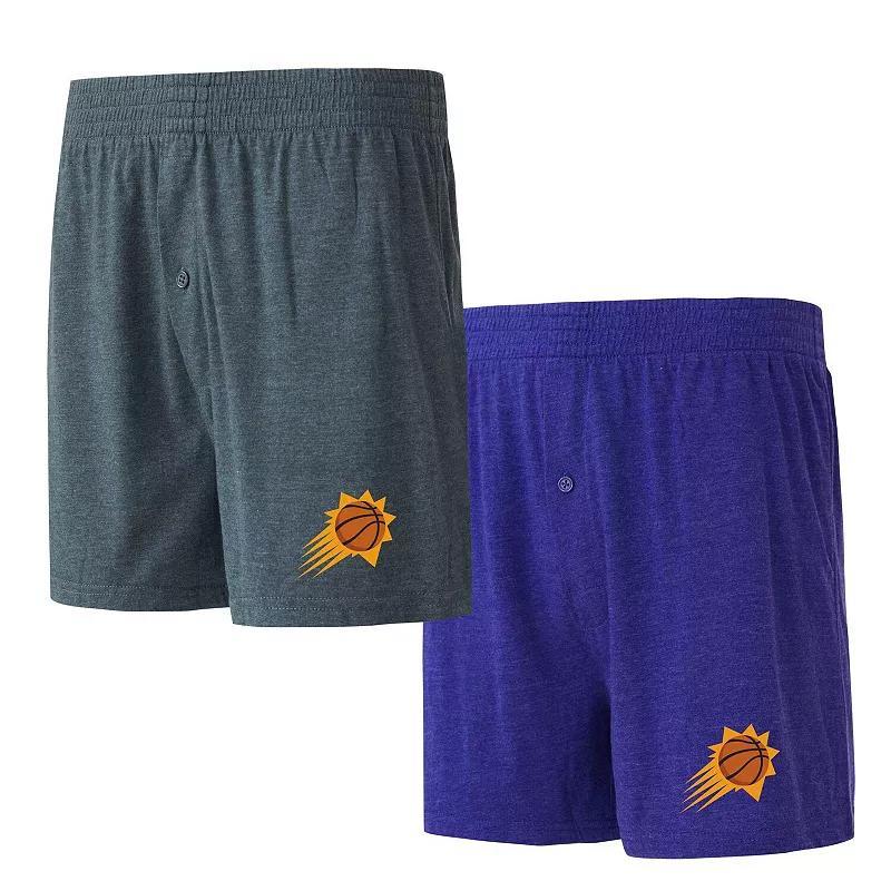 Mens Concepts Sport Purple/Charcoal Phoenix Suns Two-Pack Jersey-Knit Boxer Set Product Image