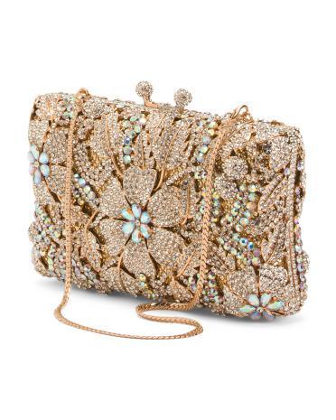 Rhinestone Flower Clutch for Women Product Image