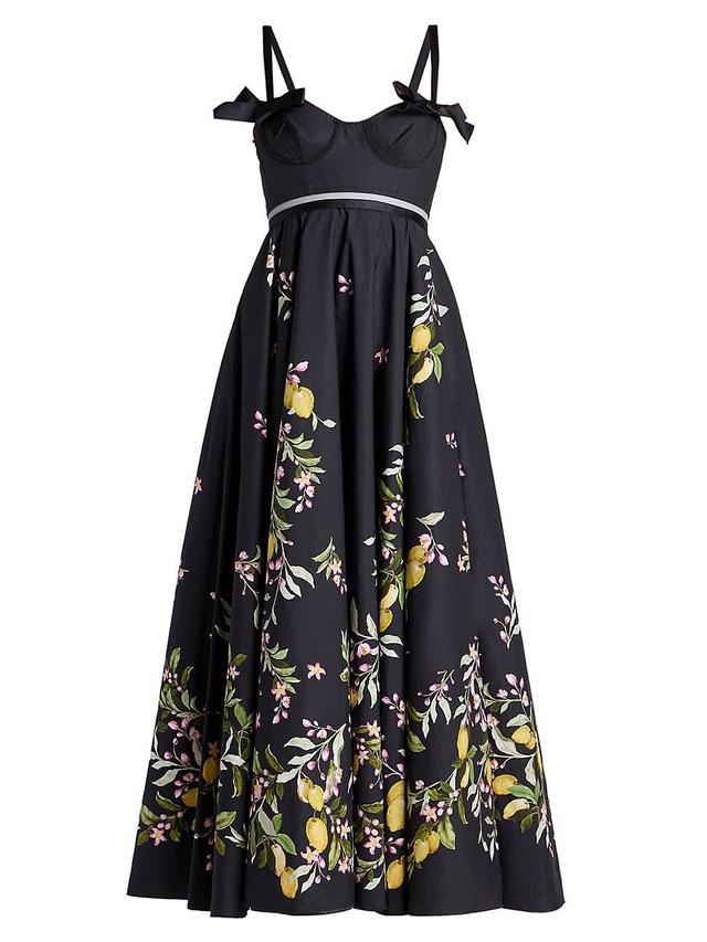 Womens Floral Cotton Sleeveless Maxi-Dress Product Image