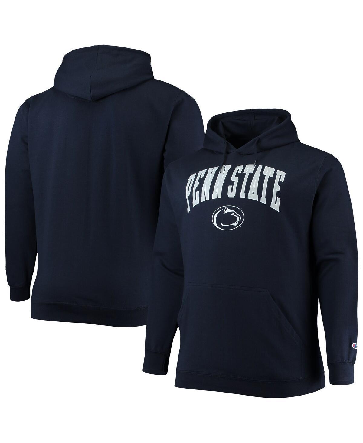 Mens Champion Navy Penn State Nittany Lions Big & Tall Arch Over Logo Powerblend Pullover Hoodie Blue Product Image