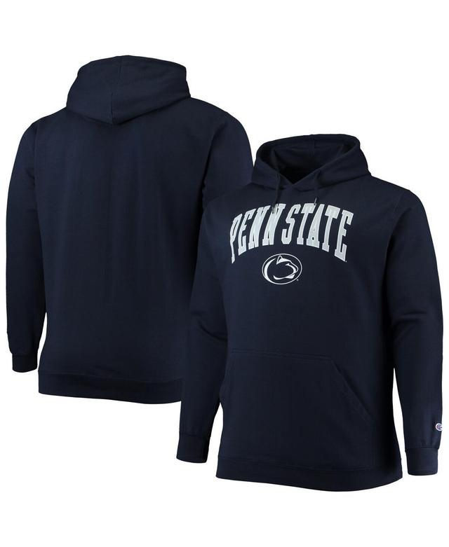 Mens Champion Penn State Nittany Lions Big & Tall Arch Over Logo Powerblend Pullover Hoodie Blue Product Image