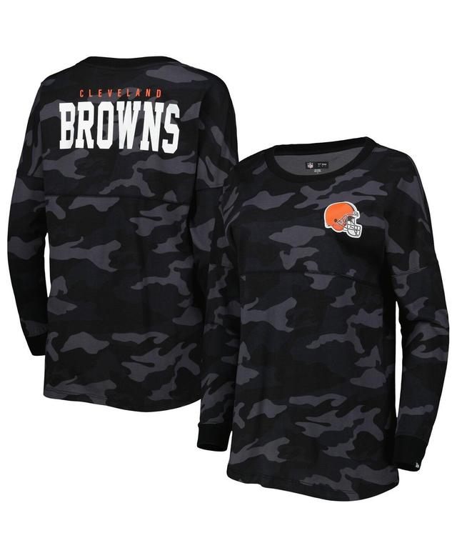 Womens New Era Black Cleveland Browns Camo Long Sleeve T-Shirt Product Image