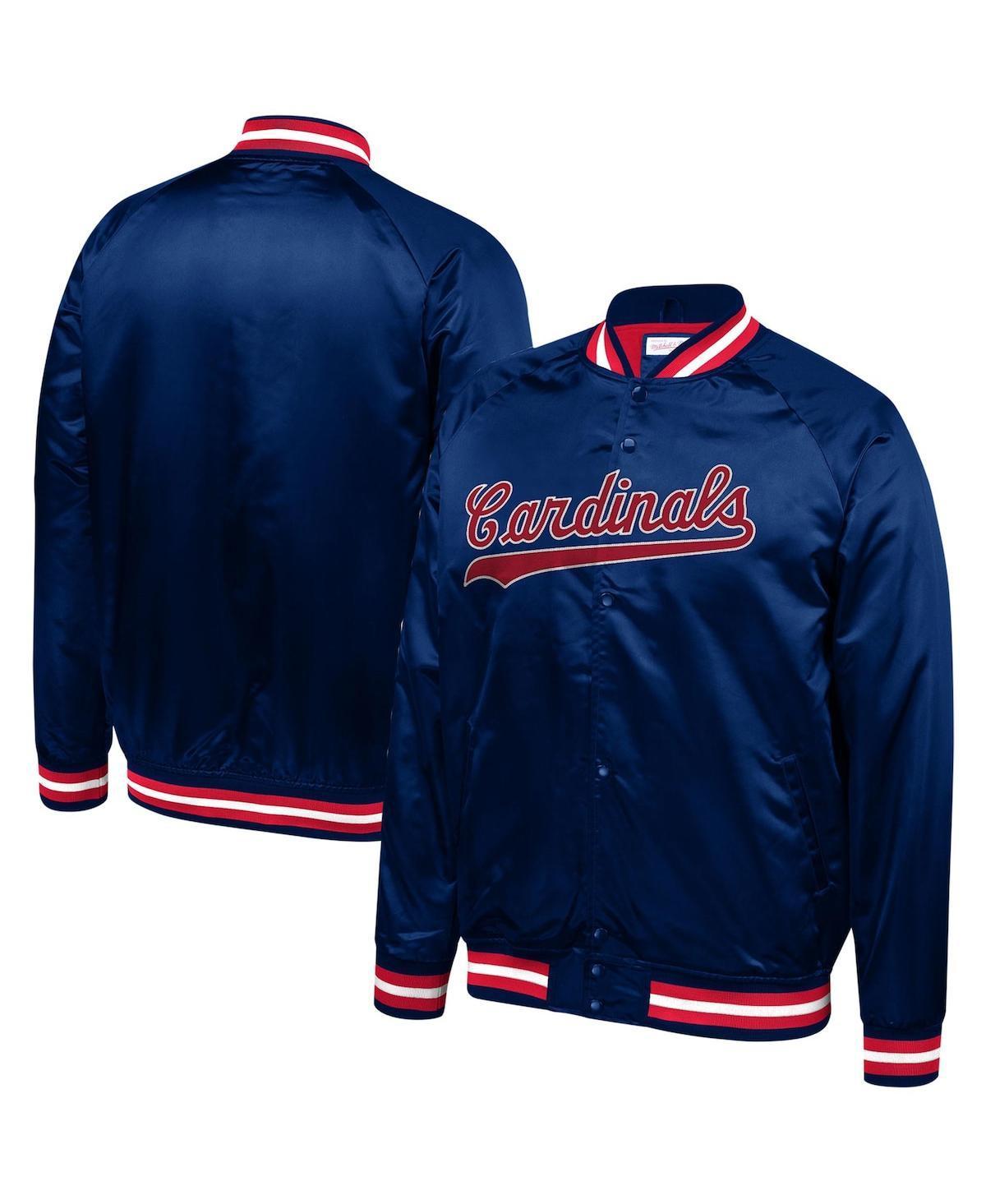 Mens Mitchell & Ness St. Louis Cardinals Lightweight Satin Full-Snap Jacket Blue Product Image