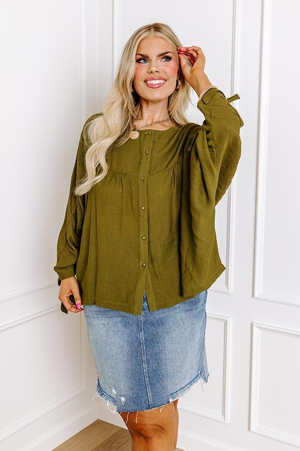 Made For Each Other Shift Top In Green Curves Product Image