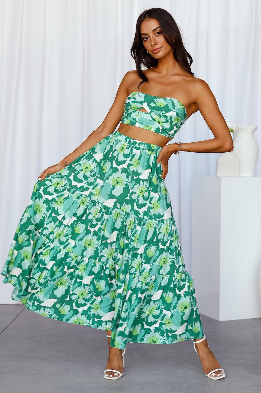 Vivian Maxi Skirt Green Product Image