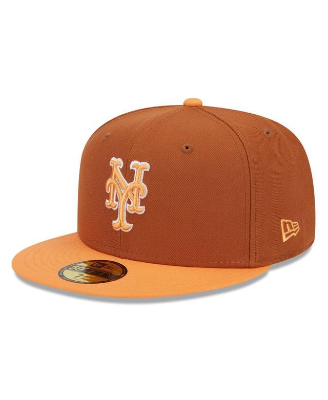 Mens New Era /Orange New York Mets Spring Color Basic Two-Tone 59FIFTY Fitted Hat Product Image