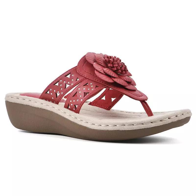 Cliffs by White Mountain Cynthia Womens Thong Sandals Pink Red Smo Product Image