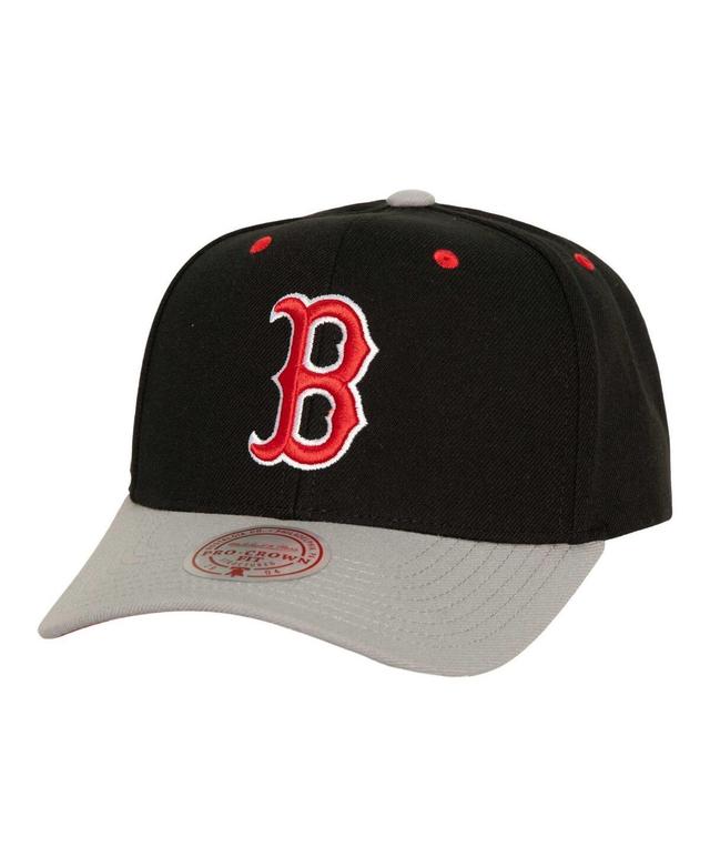 Mens Mitchell & Ness Black Boston Red Sox Bred Pro Adjustable Hat Product Image