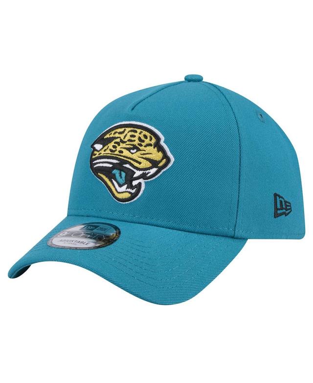 New Era Mens Teal Jacksonville Jaguars Throwback Logo Standard A-Frame 9FORTY Adjustable Hat Product Image