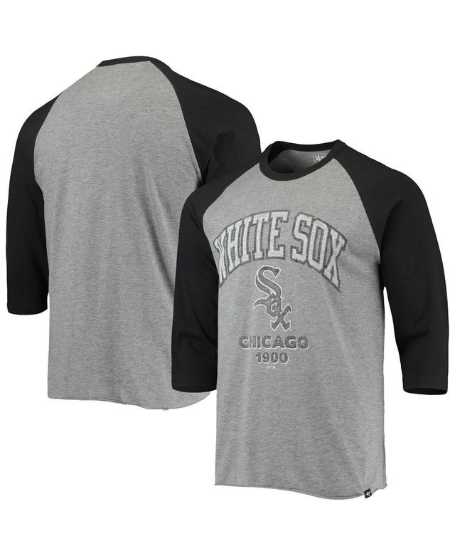 Mens 47 Brand Heathered Gray Distressed Chicago White Sox 1900 Inaugural Season Vintage-Like Raglan 3/4-Sleeve T-shirt - Heathered Gray, Blac Product Image