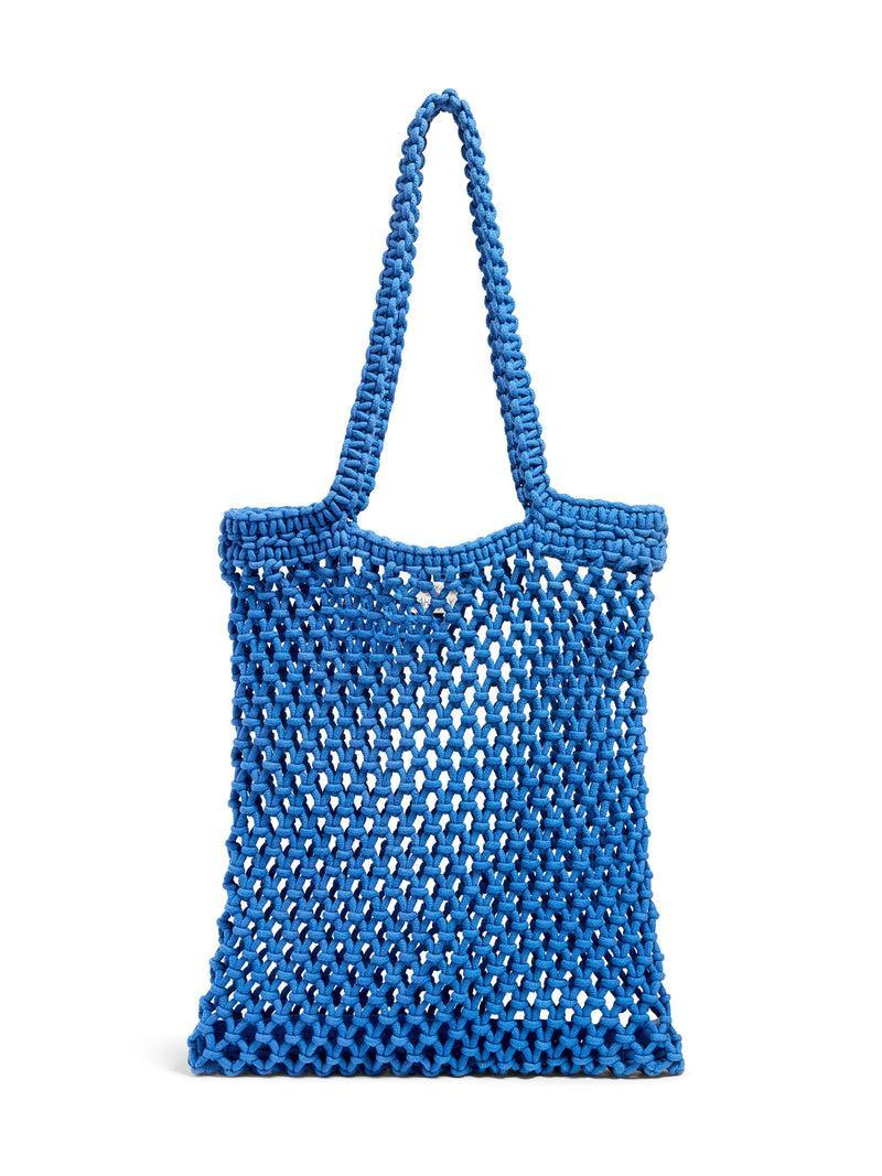 Sunwashed Macrame Tote - Strong Blue Product Image