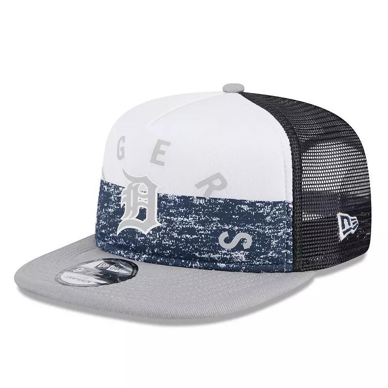 Mens New Era /Gray Detroit Tigers Team Foam Front A-Frame Trucker 9FIFTY Snapback Hat Product Image